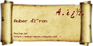 Auber Áron névjegykártya